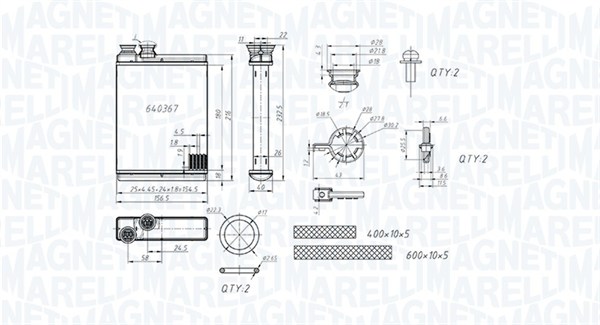 Kachelradiateur Magneti Marelli 350218486000