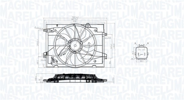 Ventilatorwiel-motorkoeling Magneti Marelli 069422784010