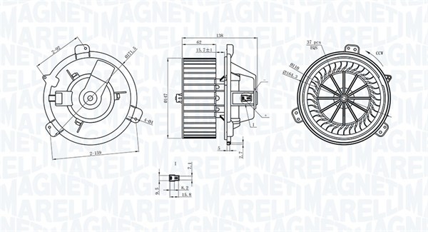 Kachelventilator Magneti Marelli 069412313010