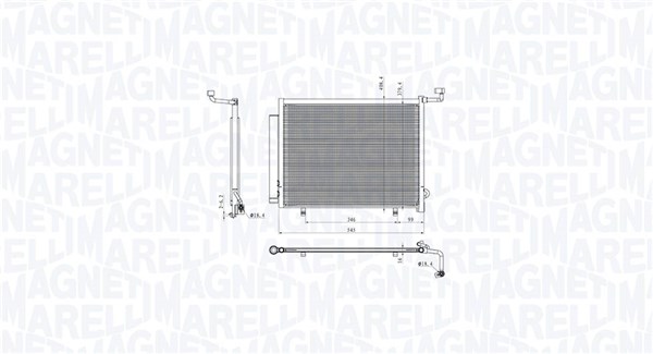 Airco condensor Magneti Marelli 350203103800