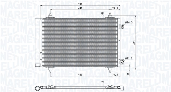 Airco condensor Magneti Marelli 350203710000