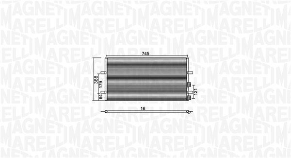 Airco condensor Magneti Marelli 350203740000