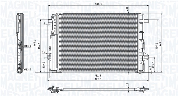 Airco condensor Magneti Marelli 350203758000