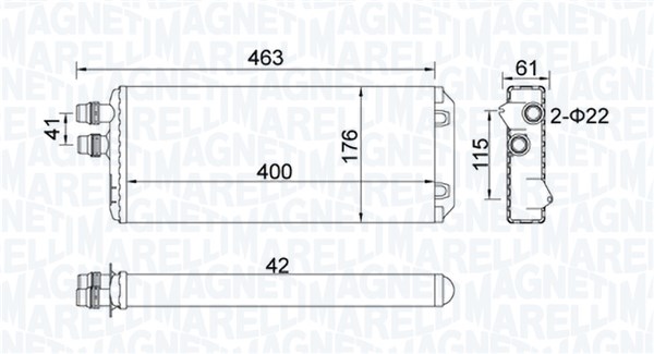 Kachelradiateur Magneti Marelli 350218325000