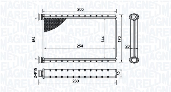 Kachelradiateur Magneti Marelli 350218504000