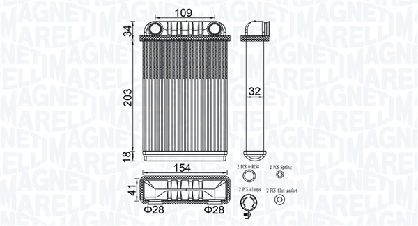 Kachelradiateur Magneti Marelli 350218512000