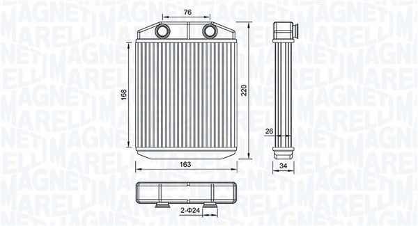 Kachelradiateur Magneti Marelli 350218516000