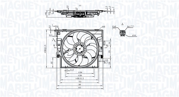 Ventilatorwiel-motorkoeling Magneti Marelli 069422829010