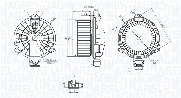 Kachelventilator Magneti Marelli 069412749010