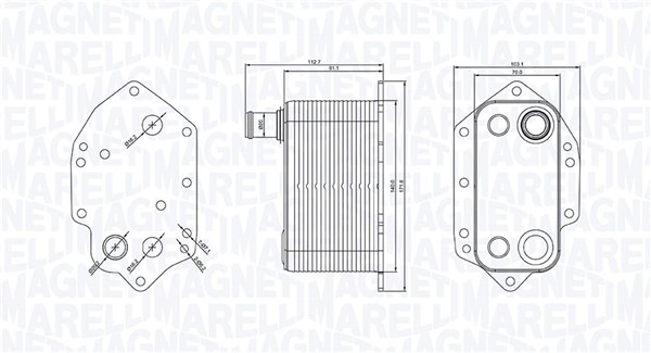 Oliekoeler motorolie Magneti Marelli 350300004000