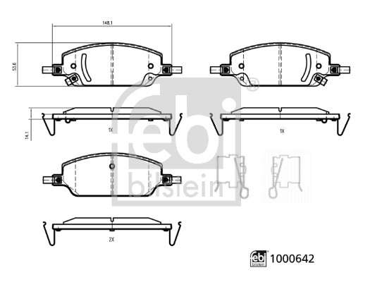 Febi Bilstein Remblokkenset, schijfrem 1000642