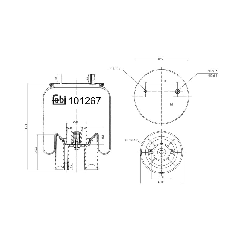 Veerbalg Febi Bilstein 101267