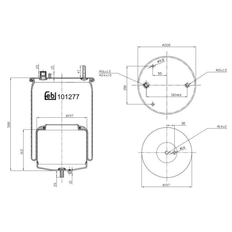 Veerbalg Febi Bilstein 101277