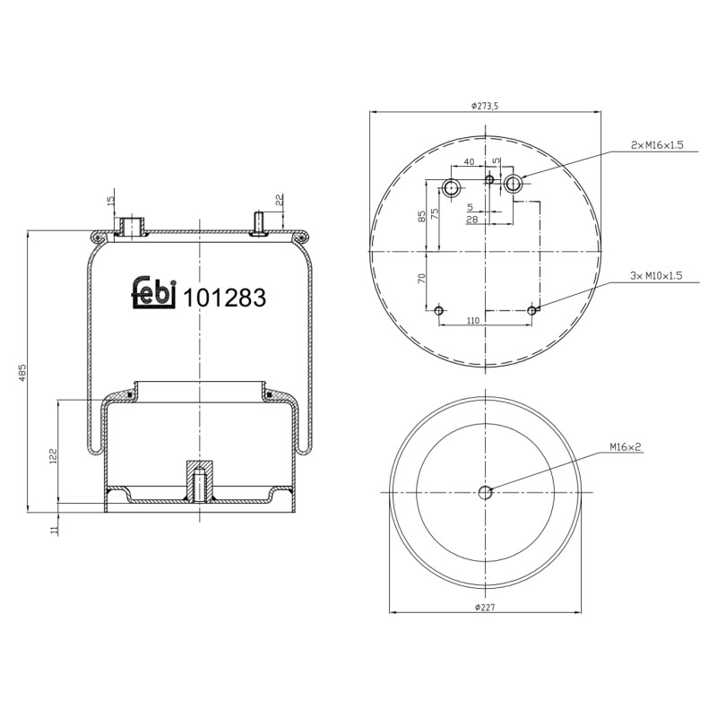 Veerbalg Febi Bilstein 101283