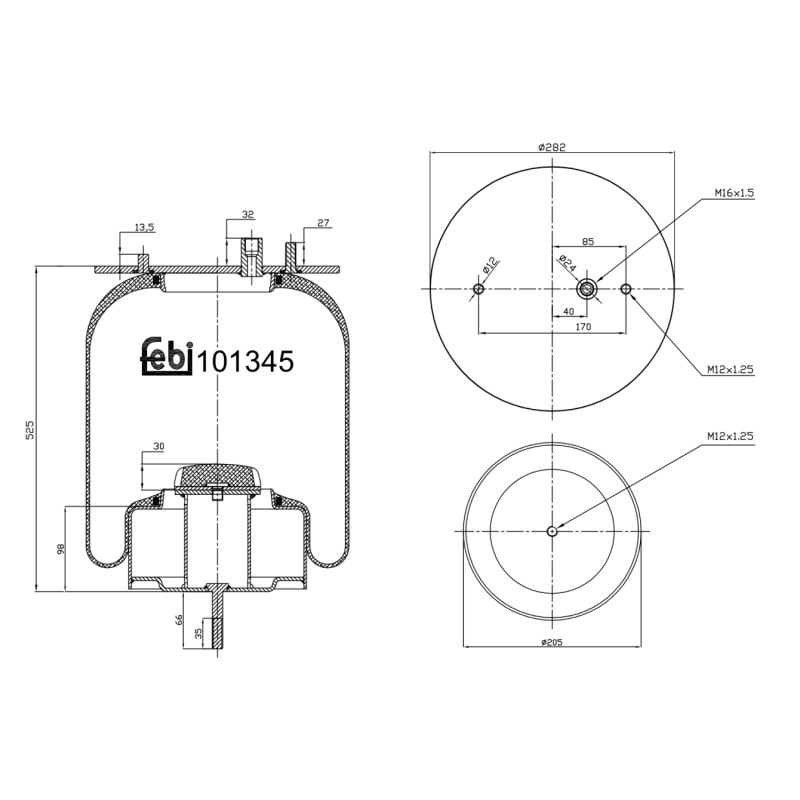 Veerbalg Febi Bilstein 101345