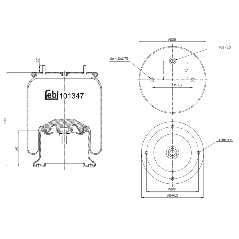 Veerbalg Febi Bilstein 101347