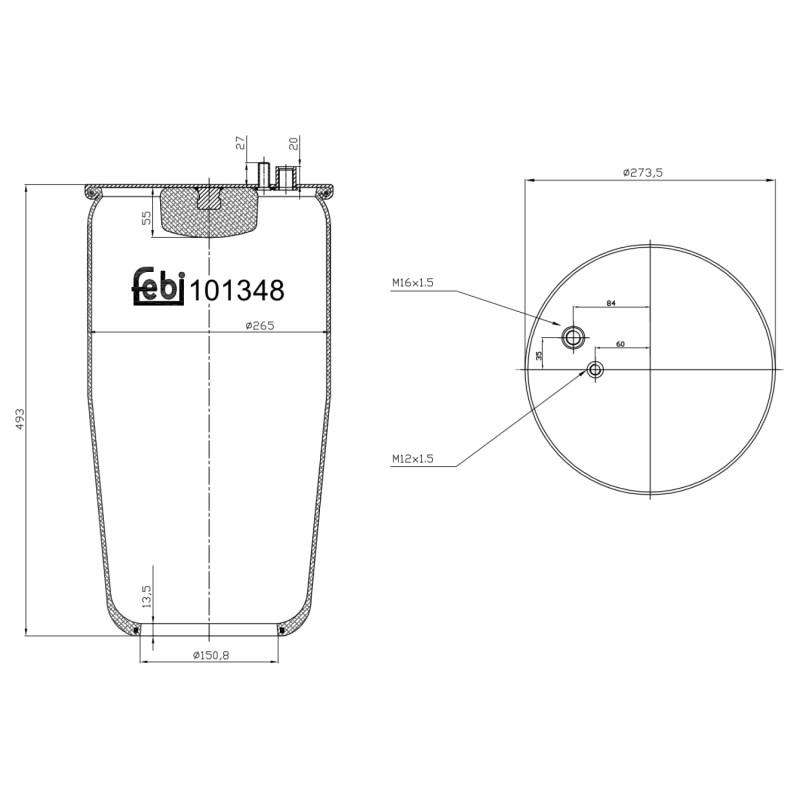 Veerbalg Febi Bilstein 101348