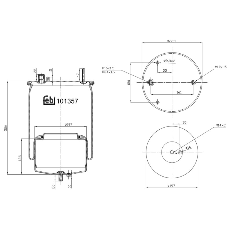 Veerbalg Febi Bilstein 101357