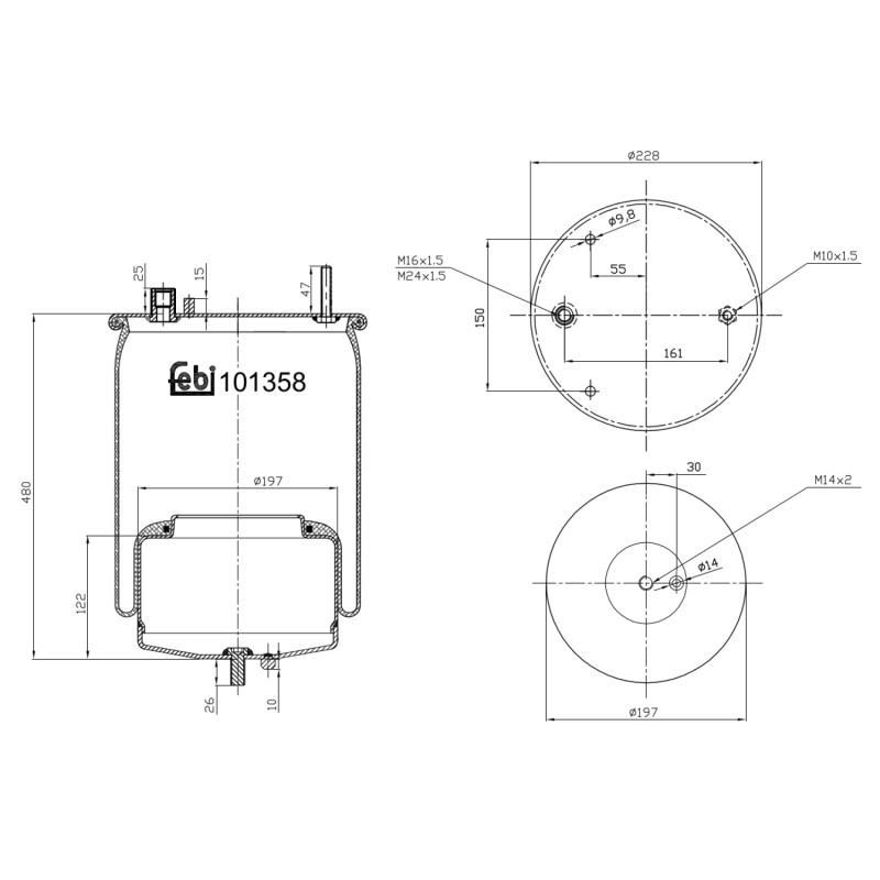 Veerbalg Febi Bilstein 101358