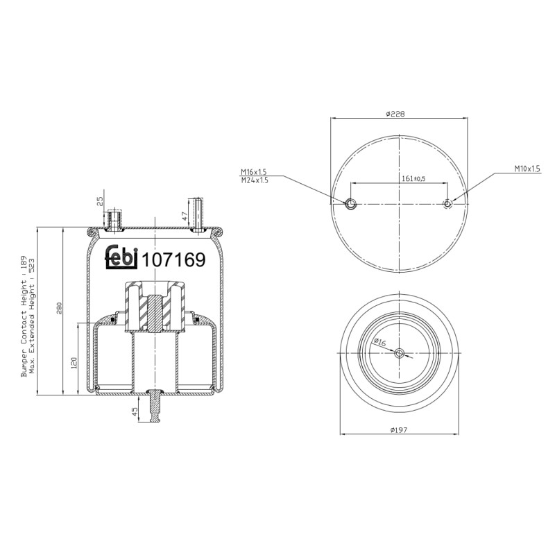 Veerbalg Febi Bilstein 107169