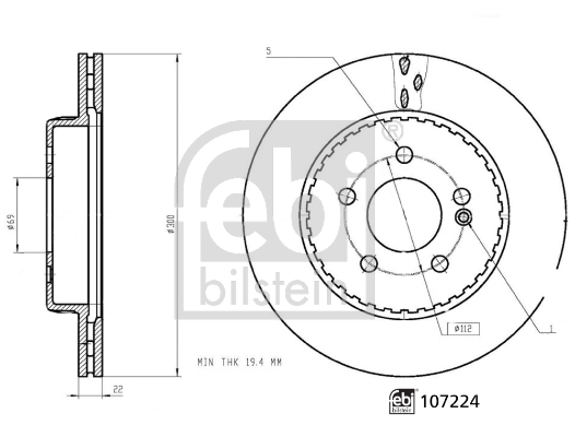 Remschijven Febi Bilstein 107224