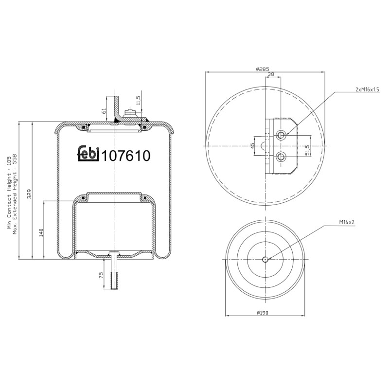 Veerbalg Febi Bilstein 107610