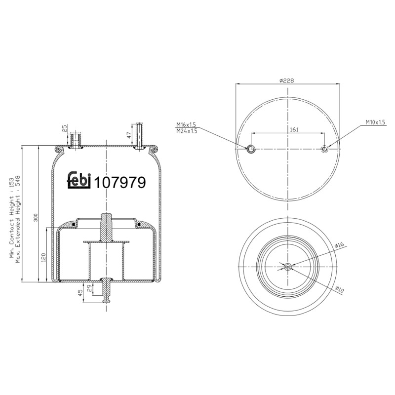 Veerbalg Febi Bilstein 107979