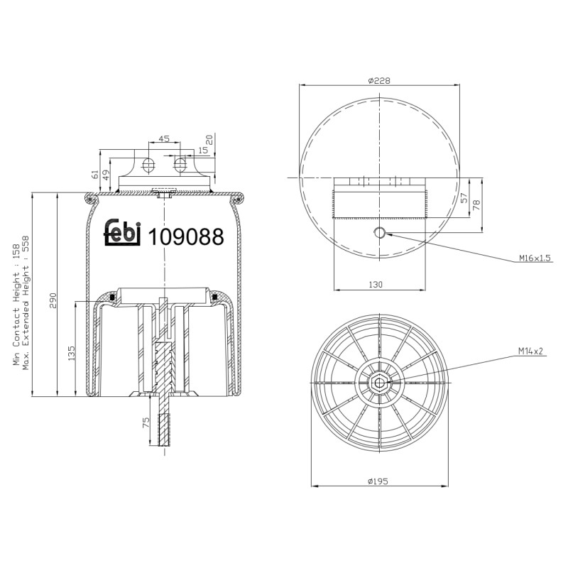 Veerbalg Febi Bilstein 109088
