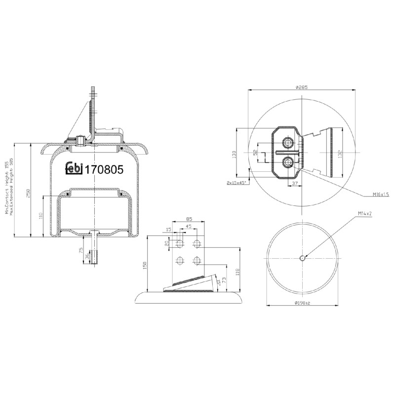 Veerbalg Febi Bilstein 170805