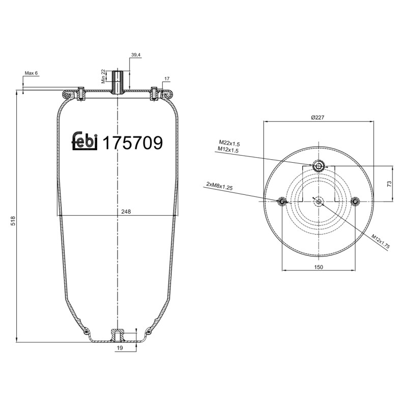 Veerbalg Febi Bilstein 175709