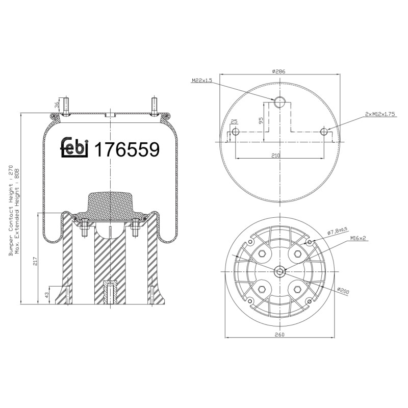 Veerbalg Febi Bilstein 176559