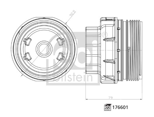 Febi Bilstein Oliefilterhuis deksel 176601