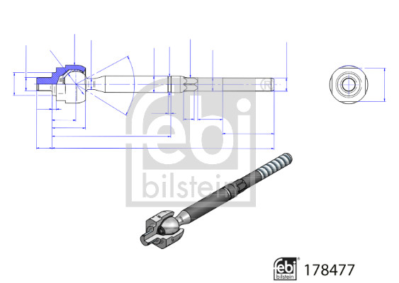 Febi Bilstein Axiaal gewricht / spoorstang 178477