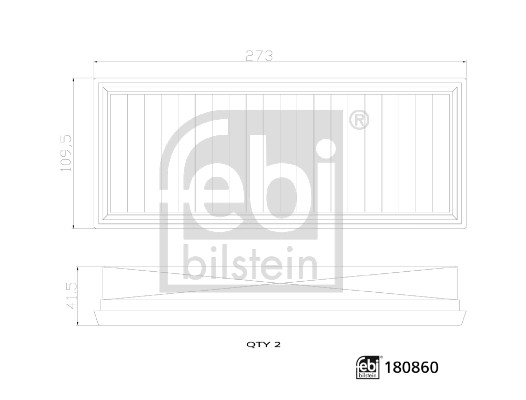 Febi Bilstein Luchtfilterset 180860