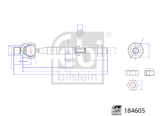 Febi Bilstein Axiaal gewricht / spoorstang 184605