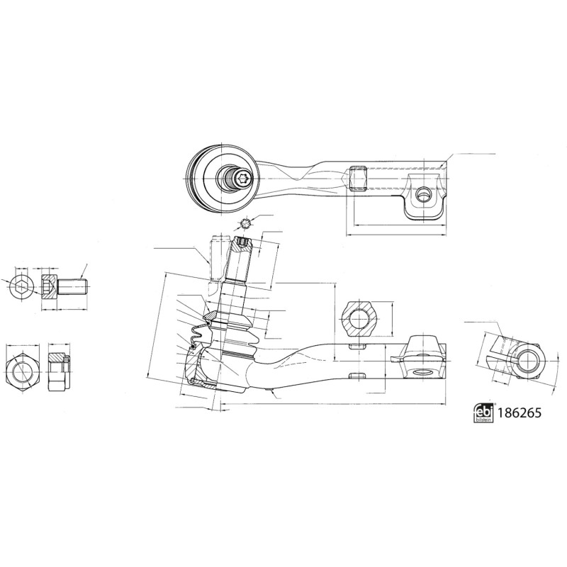 Spoorstangeind / Stuurkogel Febi Bilstein 186265