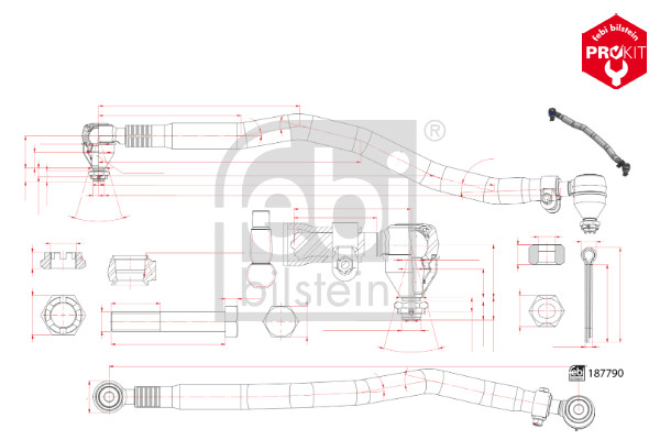 Spoorstangeind / Stuurkogel Febi Bilstein 187790