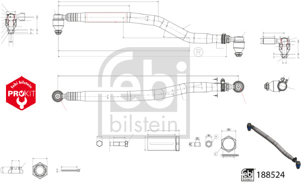 Spoorstangeind / Stuurkogel Febi Bilstein 188524