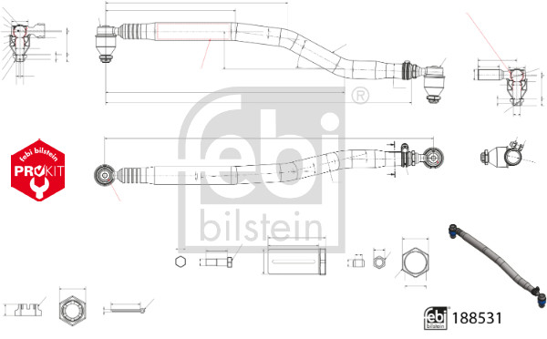 Spoorstangeind / Stuurkogel Febi Bilstein 188531