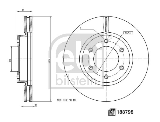 Febi Bilstein Remschijf 188798