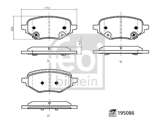 Febi Bilstein Remblokkenset, schijfrem 195086