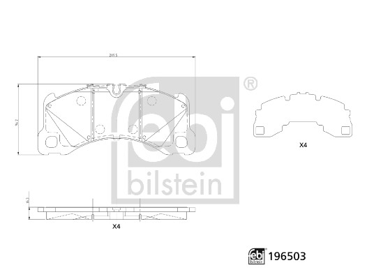 Remblokkenset, schijfrem Febi Bilstein 196503