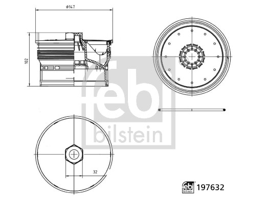 Deksel, oliefilterbehuizing Febi Bilstein 197632