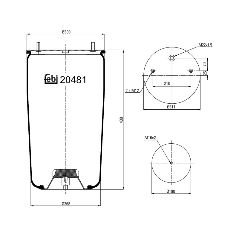 Veerbalg Febi Bilstein 20481