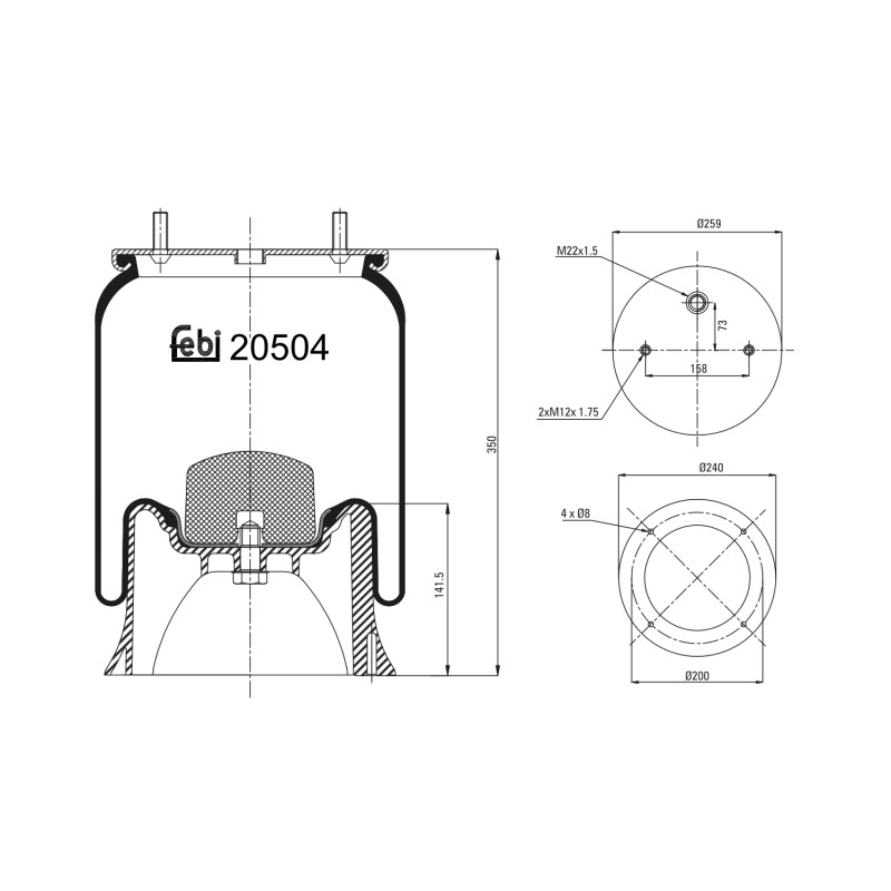 Veerbalg Febi Bilstein 20504