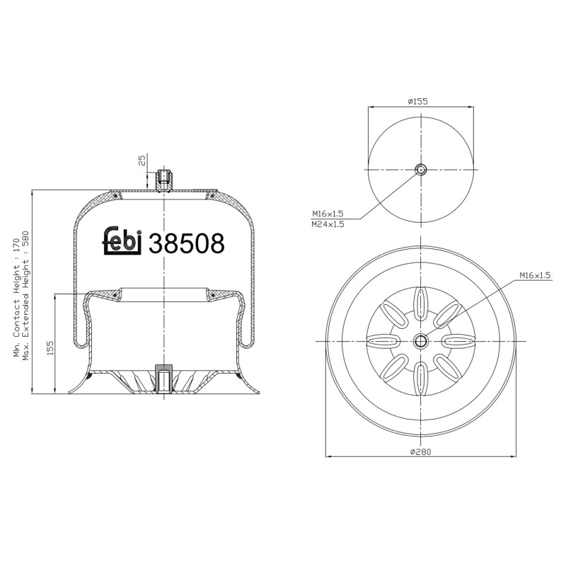 Veerbalg Febi Bilstein 38508