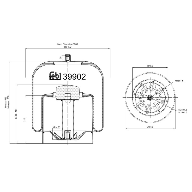 Veerbalg Febi Bilstein 39902