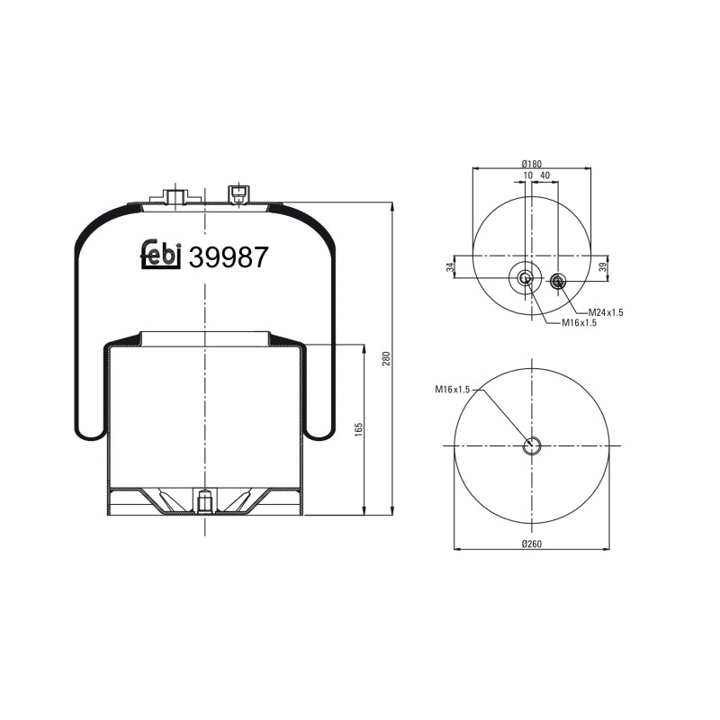 Veerbalg Febi Bilstein 39987