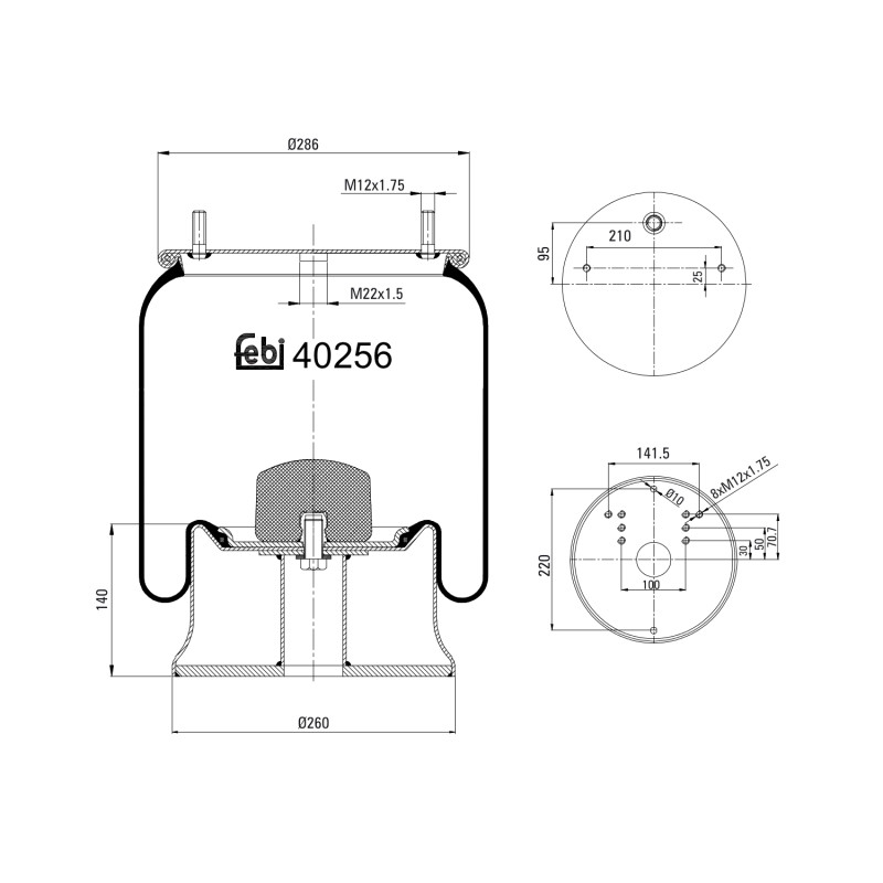 Veerbalg Febi Bilstein 40256