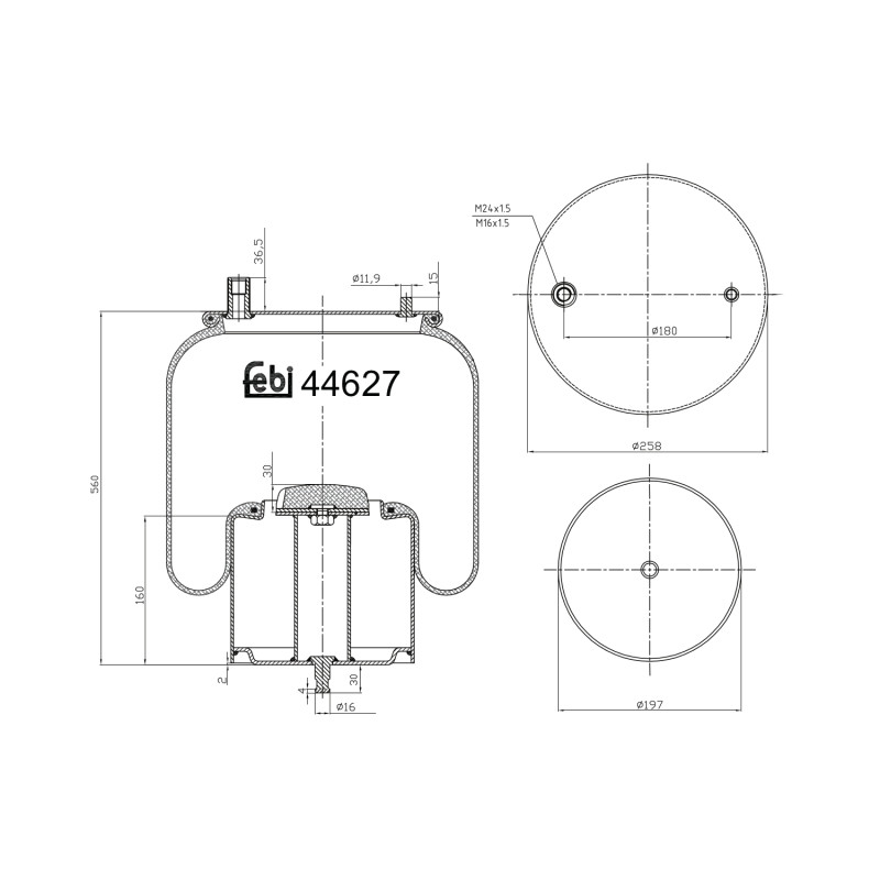 Veerbalg Febi Bilstein 44627